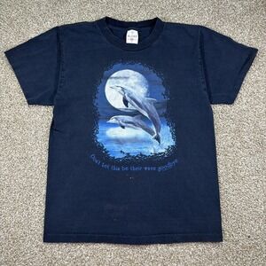 Vtg Single Stitch Shirt M 2002 Save Dolphins Dont Let This Be Their Wave Goodbye
